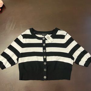 Torrid Retro Chic black and white stripped cardigan 1X